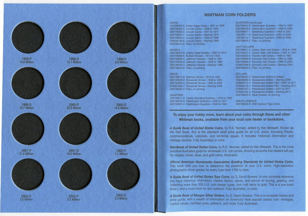 Kennedy Half Dollar 1986 - 2003 Coin Folder Set - Whitman Album 9698 Official
