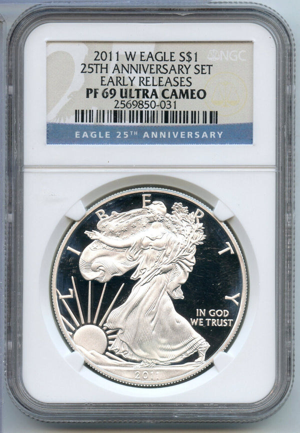 2011-W American Eagle 1 oz Silver Dollar NGC PF69 Ultra Cameo Early Release CC86