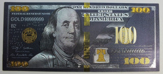 2009 Franklin Black & Gold $100 Federal Reserve Novelty 24K Foil Note LH103