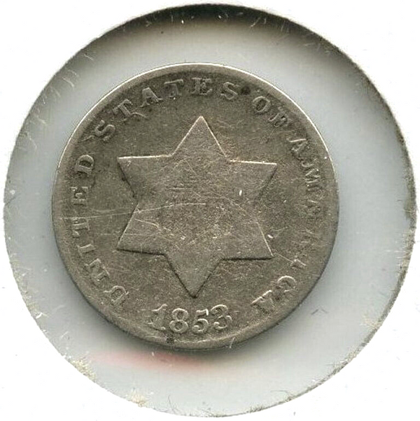 1853 3-Cent Silver Nickel - Three Cents - DM549
