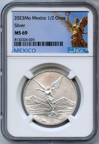 2023 Mexico Libertad 1/2 Oz 999 Silver Coin NGC MS69 Onza Moneda Plata - JP577