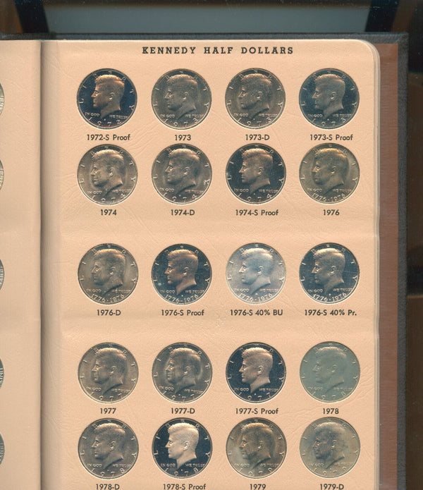 Kennedy Half Dollars 1964 - 2007 Dansco Album 140-Coin Set 50c Silver - ER655
