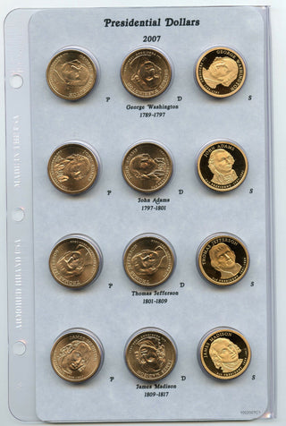 2007 - 2010 Presidential Dollar 12-Coin Partial Set & Collector's Case - BL92