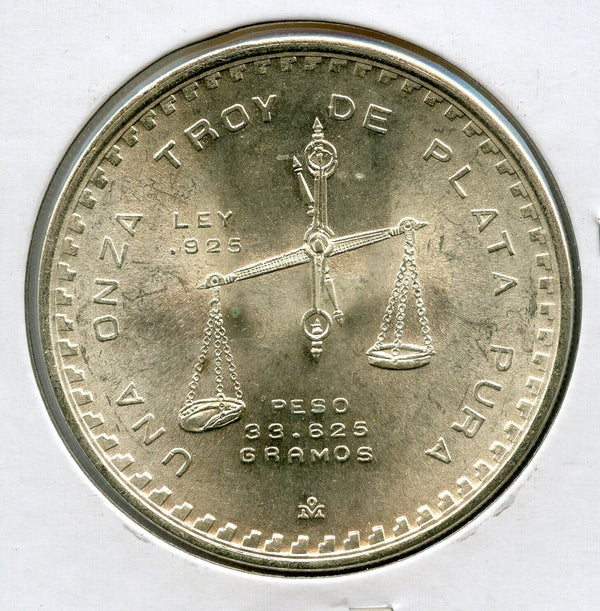 1979 Mexico Balance Scales Onza 1 Oz Silver Coin Plata UNC - JP310