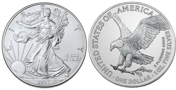 2021 Type 2 American Eagle 1 oz Silver Dollar Bullion Coin T2 ounce - MB782
