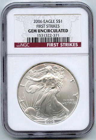 2006 American Eagle 1 oz Silver Dollar NGC Gem Uncirculated First Strikes - E68