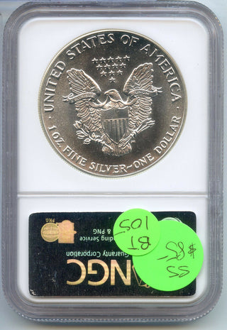 1987 American Eagle 1 oz Fine Silver Dollar NGC MS69 Certified Bullion - BT105