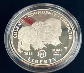 2013 Girl Scouts Of The USA Commemorative Proof Silver Centennial Dollar -KR558