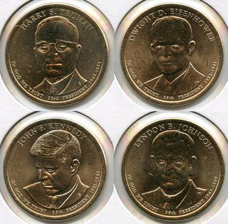 2015-D Presidential Dollar 4-Coin Set - Denver Mint JFK Truman Eisenhower