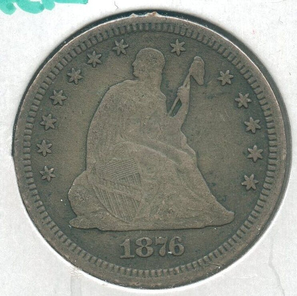 1876-S Silver Seated Liberty Quarter San Francisco Mint - ER499