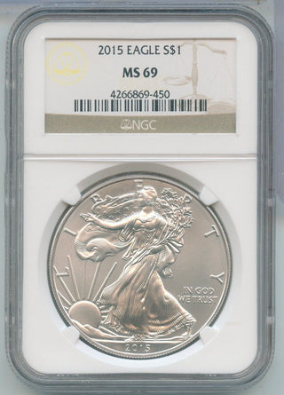 2015 NGC MS 69 American Silver Eagle 1 oz 999 Silver Dollar - ER884