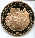 Equal Representation Means One Man One Vote Bronze Medal Franklin Mint - JL200