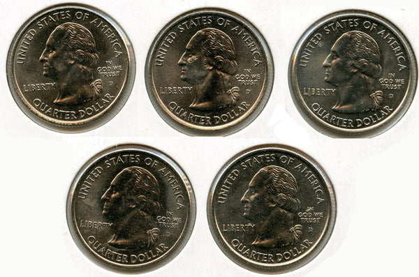 2000-D State Quarter Coin Set - SC NH MD VA MA - Denver Mint - KZ608