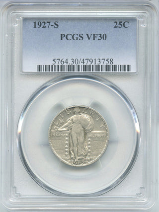 1927 S Standing Liberty Silver Quarter PCGS VF30 Certified -Philadelphia -DN235