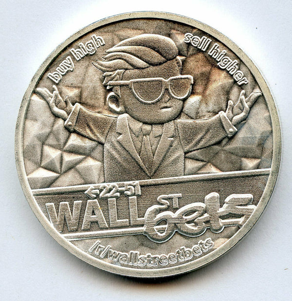 WallStreetBets Wall Street Bets 1 Oz 999 Silver Round Medallion - JN058