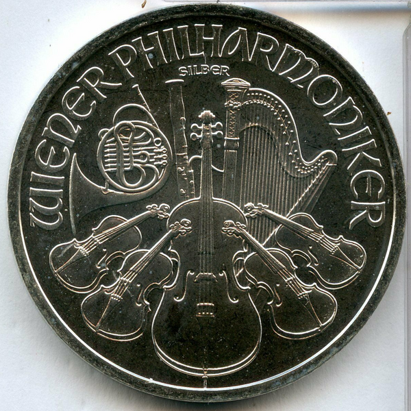 2009 Austria Wiener Philharmonic 1 oz Silver 1,50 Euro Coin Osterreich - RC380