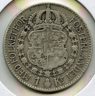 1926 Sweden Silver Coin Krona - Gustaf V - G873