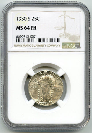 1930-S Standing Liberty Silver Quarter NGC MS64 FH Certified San Francisco G383