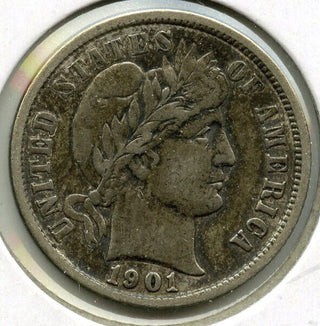 1901 Barber Silver Dime - Philadelphia Mint - G285