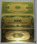 Lot of 5 x 1928 Federal Reserve Note FRN 500 to 100000 Gold Novelty Cash - GFS04