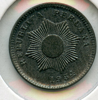 1954 Peru Un Centavo Coin Moneda - JJ364