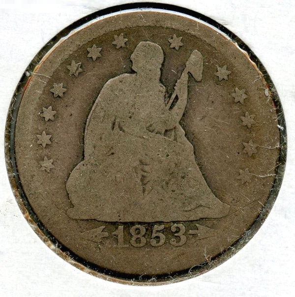 1853 Seated Liberty Silver Quarter - Philadelphia Mint - BJ162