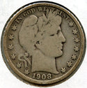 1908-S Barber Silver Half Dollar - San Francisco Mint - BQ913