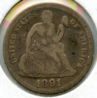 1891 Seated Liberty Silver Dime - Philadelphia Mint - BR267